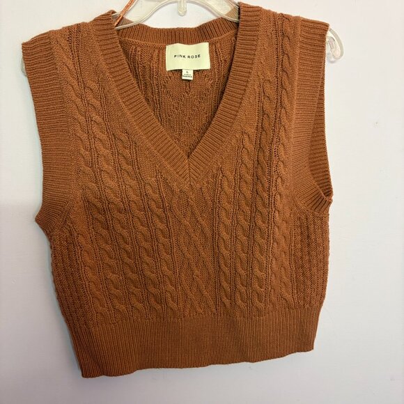 Pink Rose Sweater ,EUC, Size L - Picture 7 of 10